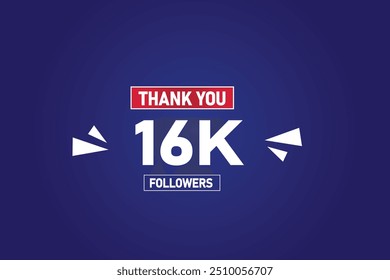 thank you 16K followers  vector illustration social media post  subscribers or followers animation design banner 
