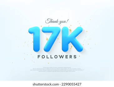 Thank you 17k followers, with blue balloons numbers.