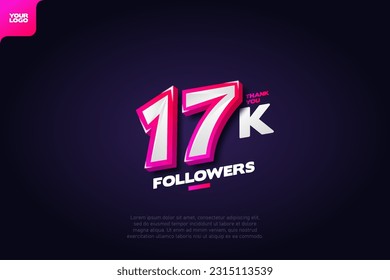 Thank you 17K Followers with Dynamic 3D Numbers on Dark Blue Background