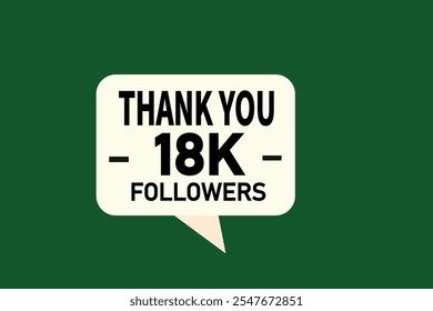 thank you 18k followers,  vector, illustration, social, media, post,  subscribers, followers animation design, banner, premium, background
