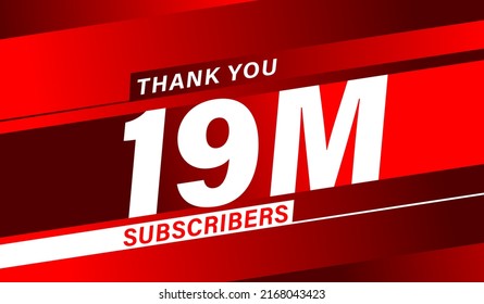 Thank you 19 million subscribers, modern banner design vectors