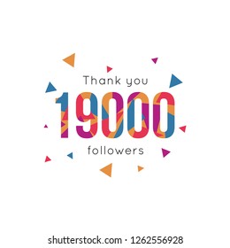 Thank you 19000 followers design template. Vector esp 10