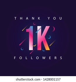 Thank You 1k Followers Design Template Stock Vector (Royalty Free ...