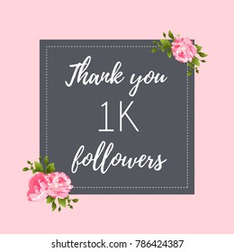 Thank you 1K followers social media banner