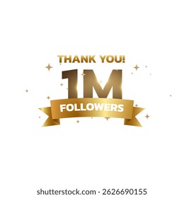 Obrigado 1M seguidores fundo, saudação para os fãs. Os seguidores agradecem o design de fundo.