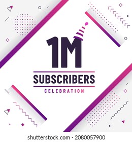 Gracias suscriptores de 1M, 100000 suscriptores celebran diseño colorido moderno.