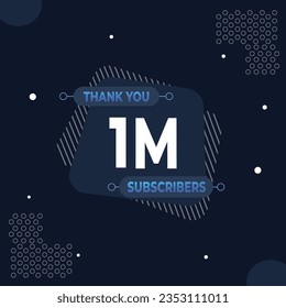 Thank you 1m subscribers or followers. web social media modern post design