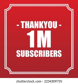 Thank you 1M subscribers vector art design for your channels or social networks.