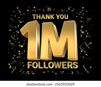 thank you 1M Views celebration background design,1 million Views, 1m followers , 1 million subscribers celebration, 3d text 3d font design 3d vector text 3d illustration font typography sign logo art.