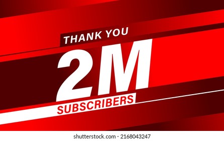 Thank you 2 million subscribers, modern banner design vectors