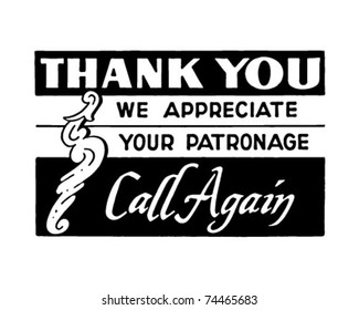 Thank You 2 - We Appreciate Your Patronage - Retro Ad Art Banner