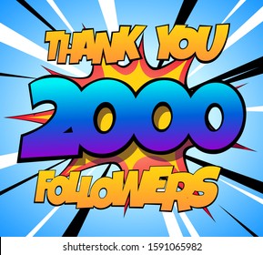 Thank You 2000 followers Comics Banner