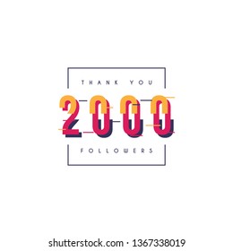 Thank you 2000 followers design template