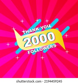 Thank you 2000 followers Greeting card templates for social networks,Social media post thank you cards