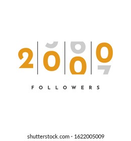 Thank You 2000 Followers Template Design . Vector Eps 10