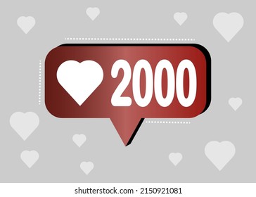 Thank you 2000 likes. Banner for online social group. Vector illustration