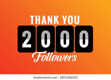 thank you 2000 social media followers and subscribers template