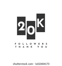 Thank You 20000 Followers Template Design. Vector Eps 10