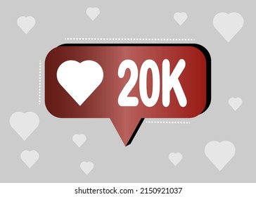 Thank you 20000 likes. Banner for online social group. Vector illustration