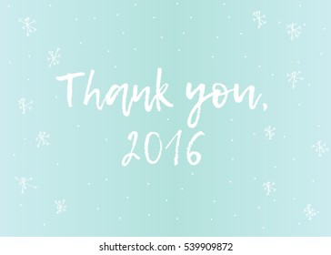 Thank you 2016, Happy New Year, Blogging, Postcard