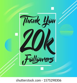 Thank you 20k followers banner template for media social post