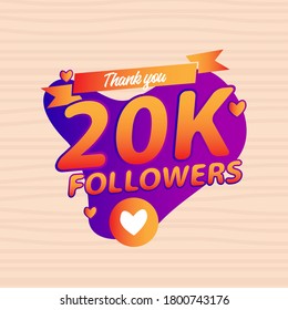 Thank you 20k followers congratulation banner design template