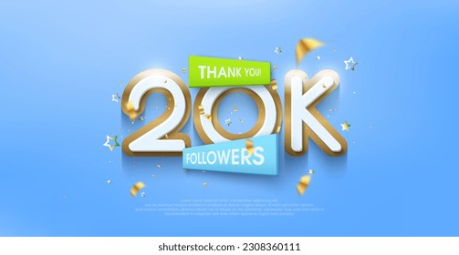 Thank you 20K followers, greetings with colorful themes with expensive premium designs.