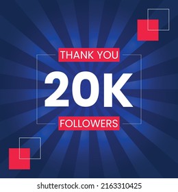 Thank you 20K Followers Vector Design Template