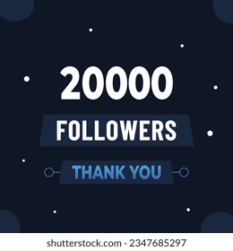 Thank you 20k subscribers or followers. web social media modern post design