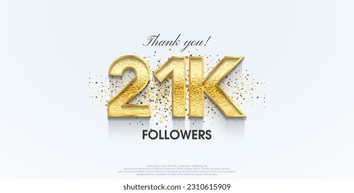 Thank you 21k followers, celebration for the social media post poster banner.