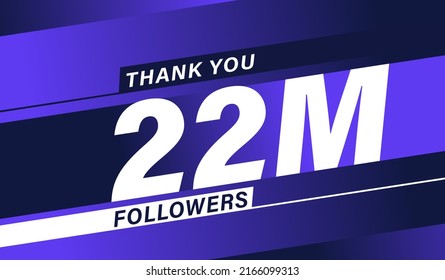 Thank You 22 Million Followers, Modern Banner Design Vectors