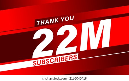 Thank You 22 Million Subscribers, Modern Banner Design Vectors