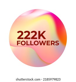 THANK YOU 222K FOLLOWERS CELEBRATION TEMPLATE DESIGN WITH GRADIENT COLOR VECTOR