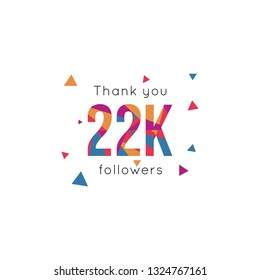 Thank you 22k followers design template. Vector illustration eps 10
