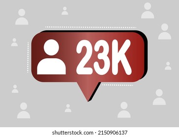 Thank you 23000 followers and peoples. Banner for online social group. Vector illustration