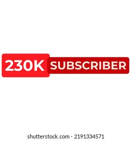 THANK YOU 230K SUBSCRIBER CELEBRATION TEMPLATE ICON DESIGN BANNER ART VECTOR GOOD FOR SOCIAL MEDIA, CARD , POSTER