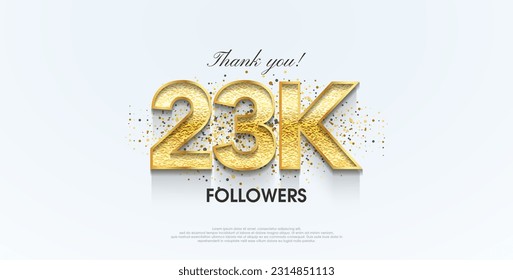 Thank you 23k followers, celebration for the social media post poster banner.