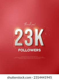 Thank you 23k followers with white numbers wrapped in shiny gold.