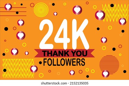 Thank you 24000 followers. Congratulation colorful image for net friends social.