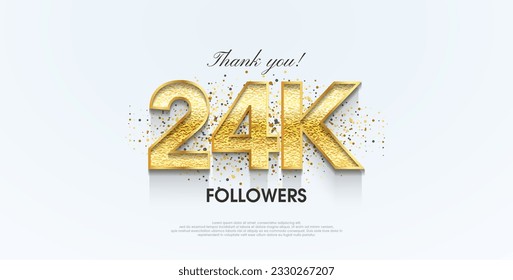 Thank you 24k followers, celebration for the social media post poster banner.