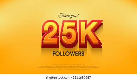 Thank you 25k followers 3d design, vector background thank you. svg