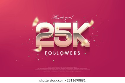 Thank you 25k followers, vector background design for social media posts. svg