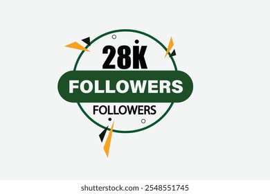 thank you 28k followers, vector, illustration, social, media, post,  subscribers, followers animation design, banner, premium, background
