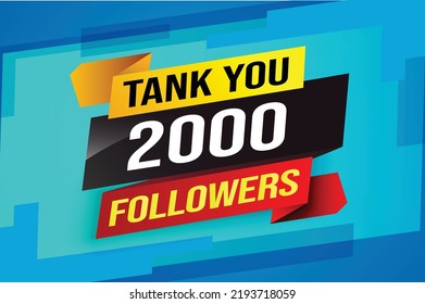 thank you 2k 2000 followers tag. Banner design template for marketing. Last chance promotion or retail. background banner modern graphic design for store shop, online store, website, landing page