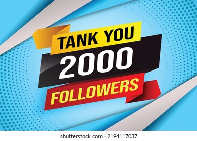 thank you 2k 2000 followers tag. Banner design template for marketing. Last chance promotion or retail. background banner modern graphic design for store shop, online store, website, landing page
