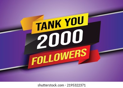 thank you 2k 2000 followers tag. Banner design template for marketing. Last chance promotion or retail. background banner modern graphic design for store shop, online store, website, landing page