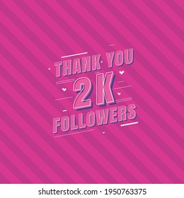 Thank you 2k Followers celebration, Greeting card for 2000 social followers.