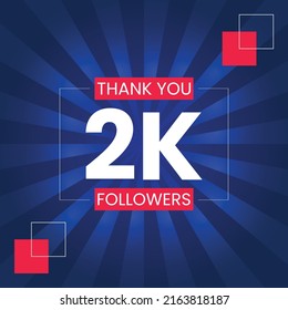 Thank you 2K Followers Vector Design Template