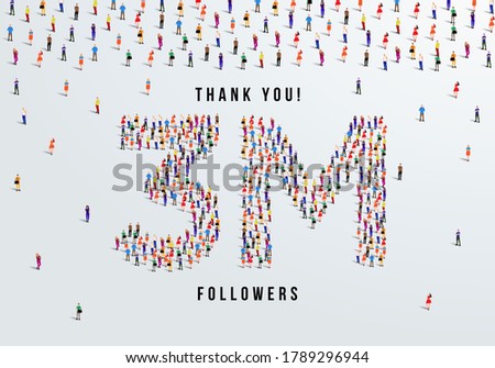 Thank you 3 million or three million followers design concept made of people crowd vector illustration.