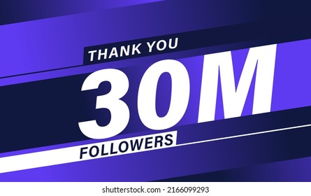 Thank You 30 Million Followers, Modern Banner Design Vectors